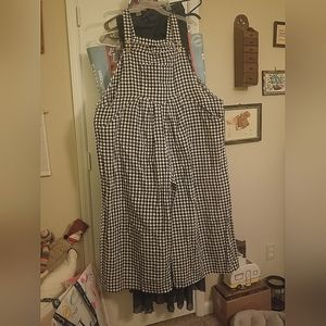 Black and White Gingham Overalls
